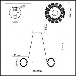 Odeon light 5029/92L L-VISION ODL24 455 хром/металл/акрил Люстра LED 92W 4000K 5581лм MIRAGE  - 2 купить